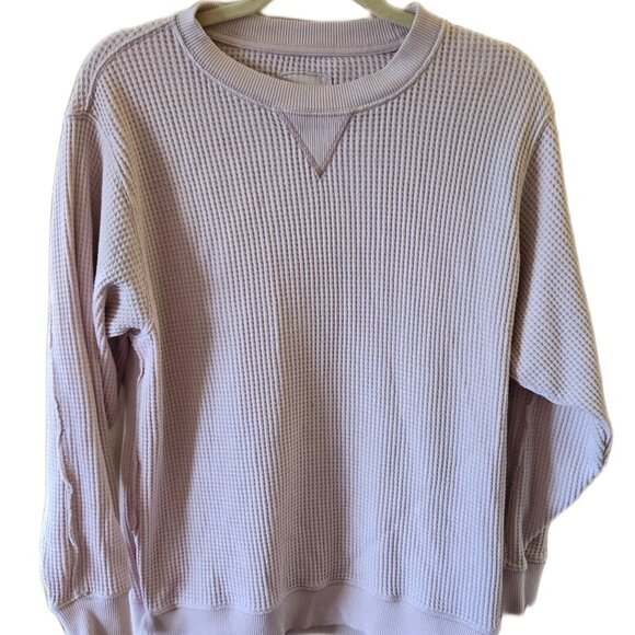 Aerie Tan Waffle Knit Pullover Top Size Extra Small - Picture 1 of 4